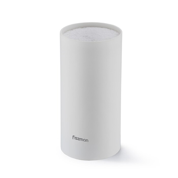 Підставка Fissman для кухонних ножів та ножиць 11x22 см кругла, колір БІЛИЙ пластик (12878)